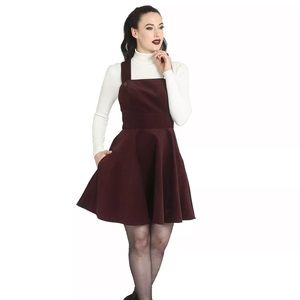 Hell Bunny Wonder Years Corduroy Pinafore Dress